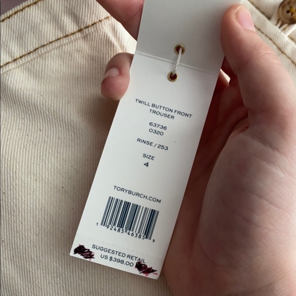 NWT Tory Burch Twill Button Front Trousers - Picture 9 of 9